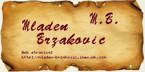 Mladen Brzaković vizit kartica